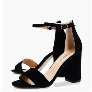 Boohoo Black Two Part Block Heels